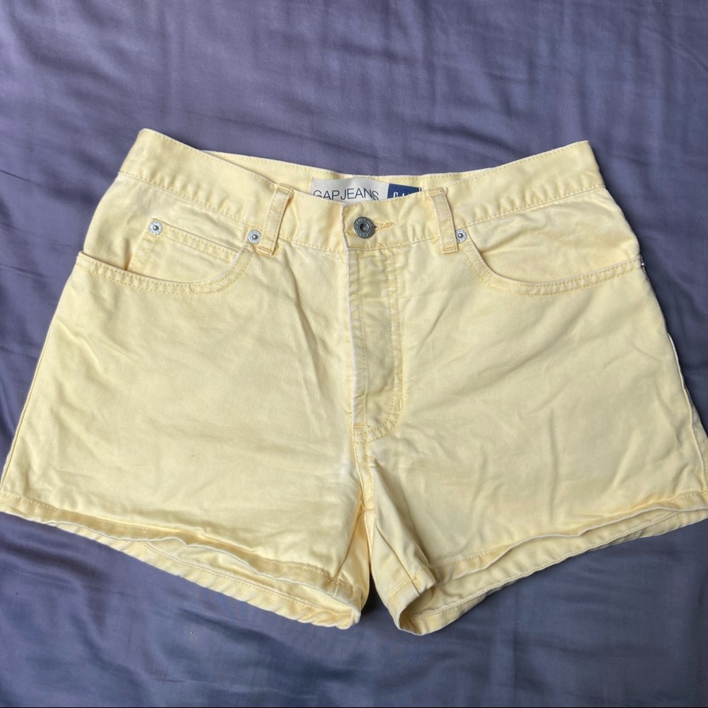 Vintage GAP High Waisted Yellow Jeans Shorts